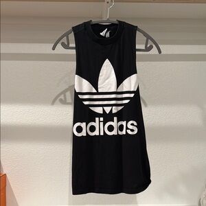 Adidas Black Sleeveless Muscle Tee with White Logo